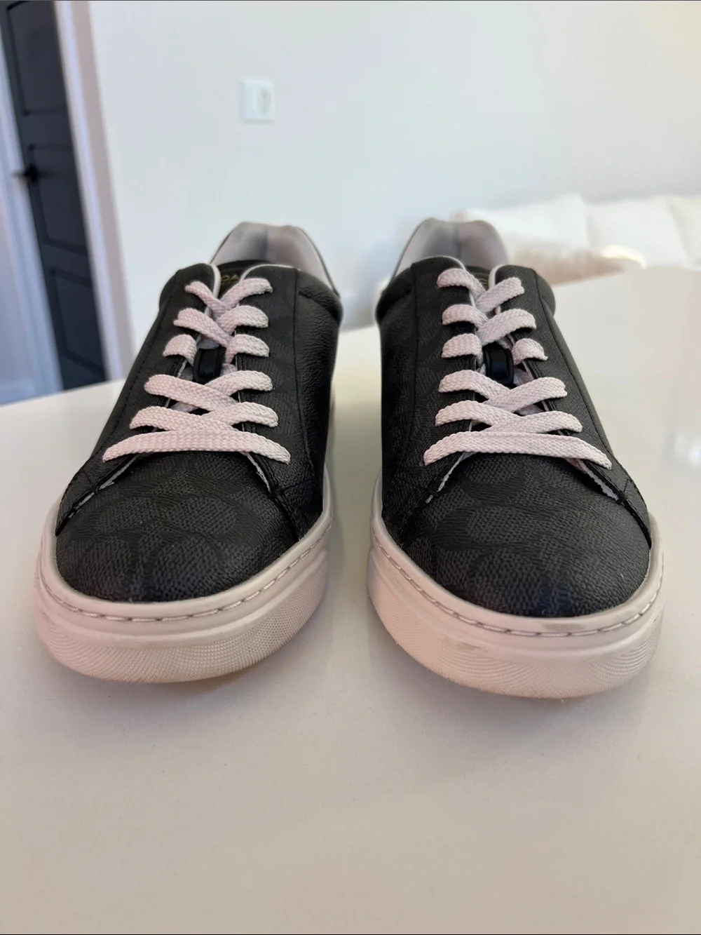 Coach high line signature C logo print charcoal black lace up sneakers 11